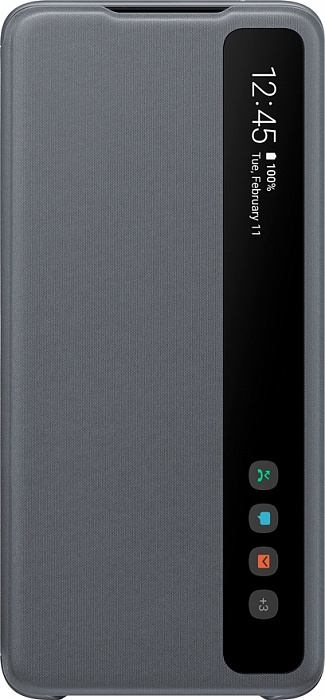 Чехол-книжка Smart Clear View Cover для Samsung Galaxy S20 Ultra (серый)